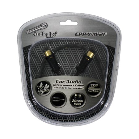 Audiopipe 24kt Gold Plated Interconnect 1 Male to 2 Female Cable CPPYM2F